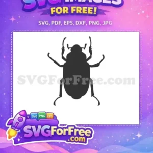 Free Beetle Silhouette SVG – Simple Bug Vector Design Striking dark gray beetle silhouette free SVG, ideal for crafting and digital art. A versatile, free design download.