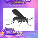 Free Wasp Silhouette Black Free Detailed Insect Wings Bugs Free SVG - Instant Download