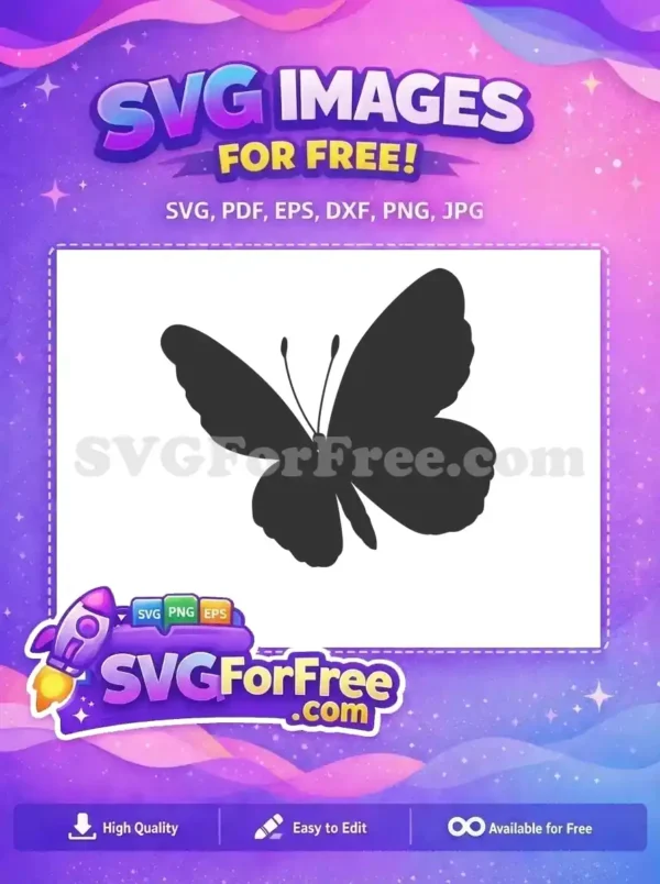 A stunning free butterfly silhouette design, ideal for various creative projects. Download this free SVG today!