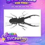 Free Stag Beetle Silhouette Free Insect with Big Horns Bugs Free SVG - Instant Download
