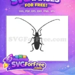 Free Longhorn Beetle Silhouette Free Dark Insect Design Bugs Free SVG - Instant Download