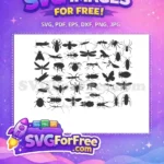 Free Bug and Insect Silhouettes Free Assorted Black Shapes Nature Graphics Free SVG - Instant Download