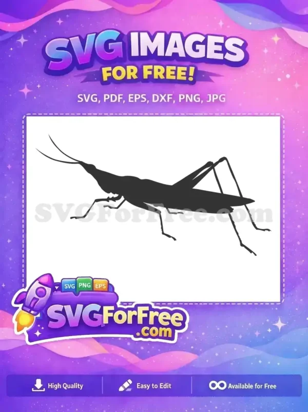 This striking free grasshopper silhouette offers a clean, versatile vector ideal for various design projects. Grab this free insect art!