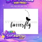 Free Cursive Butterfly Typography Free Flying Silhouette Design Free SVG - Instant Download
