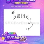 Free Smiling Bee Silhouette Free To Bee Dotted Line Bee Movie Free SVG - Instant Download