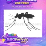 Free Mosquito Black Silhouette Free Flying Insect Pest Bugs Free SVG - Instant Download