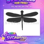 Free Dragonfly Silhouette Free Black Insect Bugs Collection Free SVG - Instant Download