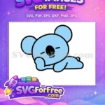 Free Sleepy Blue Koala Free Lying Down Koya BT21 Free SVG - Instant Download