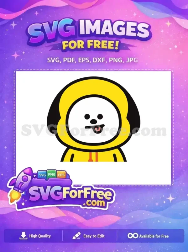 Free Chimmy Design: Adorable Yellow Hoodie SVG Fun Discover this free design of a beloved character, Chimmy, in a bright yellow hoodie, perfect for any project. This free vector illustration is ideal for fans and crafters seeking high-quality, free SVG artwork.