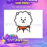 Free Cute RJ Alpaca Free Orange Scarf BT21 Free SVG - Instant Download