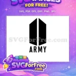 Free BTS ARMY Logo Free Black Bold Text BTS K-pop Free SVG - Instant Download