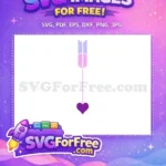 Free Light Purple Pink Doors Free Dark Purple Heart BTS Free SVG - Instant Download