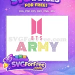 Free Pink BTS Logo Free Colorful Striped Letters BTS ARMY Free SVG - Instant Download