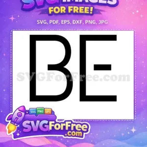 A bold, minimalist 'BE-' logo design, offered as a free SVG. Ideal for modern branding and digital projects.