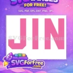 Free Jin Pink Block Letters Free Simple Design BTS Free SVG - Instant Download