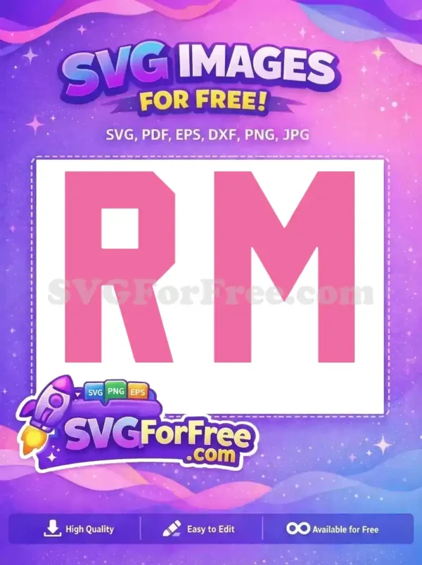 Free Pink ‘RM’ Monogram Design – Instantly Downloadable SVG A bold, free pink 'RM' monogram SVG, perfect for logos or personalized crafts. Download this free design now!