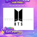 Free Black Geometric Logo Free Bold BTS Letters K-Pop Band Free SVG - Instant Download