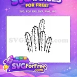 Free Green Cactus Outline Free Cute Potted Plant Birthday Free SVG - Instant Download