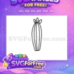 Free Blooming Cactus Outline Free Tall Desert Plant Free SVG - Instant Download