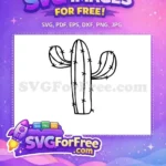 Free Saguaro Cactus Outline Free Spiky Thorns Western Theme Free SVG - Instant Download