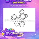 Free Prickly Pear Cactus Free Minimalist Black Outline Design Free SVG - Instant Download