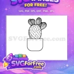Free Dotted Outline Cactus Free Bunny Ear Plant Design Free SVG - Instant Download