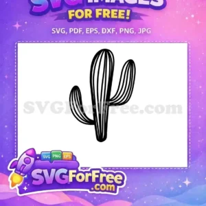 A simple, elegant outline of a saguaro cactus, presented as a free design for all your creative needs. Download this free asset now!