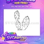 Free Prickly Pear Outline Free Spiky Hand Drawn Cactus Free SVG - Instant Download