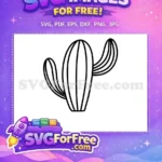 Free Saguaro Cactus Outline Free Black Lines Desert Plant Free SVG - Instant Download