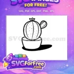 Free WALL-E with Cactus Free Green Plant Outline Pixar Movie Free SVG - Instant Download