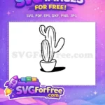 Free Cactus Outline Design Free Thorny Plant Number One Free SVG - Instant Download