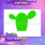Free Arabic Numeral One Free Green Saguaro Shape Cactus Silhouette Free SVG - Instant Download