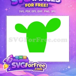 A bright green, minimalist free cactus SVG design, ideal for various crafts and digital projects. Instantly download this free vector.