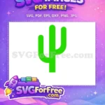 Free Simple Green Cactus Free Three Armed Design Saguaro Plant Free SVG - Instant Download