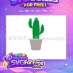 Free Green Potted Cactus Free Simple Plant Design Art Free SVG - Instant Download