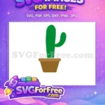 Free Green Potted Cactus Free Brown Pot Illustration Desert Plant Clipart Free SVG - Instant Download
