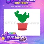 Free Green Heart Shaped Cactus Free Red Pot Plant Design Free SVG - Instant Download