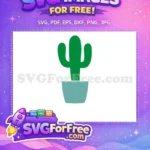 Free Green Saguaro Cactus Free Blue Pot Clipart Free SVG - Instant Download