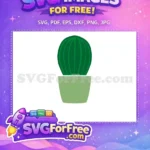 Free Green Potted Cactus Free Minimalist Plant Design Free SVG - Instant Download