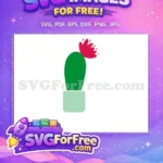 Free Green Cactus with Red Flower Free Potted Plant Design Free SVG - Instant Download