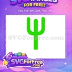 Free Simple Green Saguaro Free Two-Armed Silhouette Desert Plant Free SVG - Instant Download