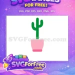 Free Tall Green Cactus Free Cute Pink Pot Potted Plant Free SVG - Instant Download