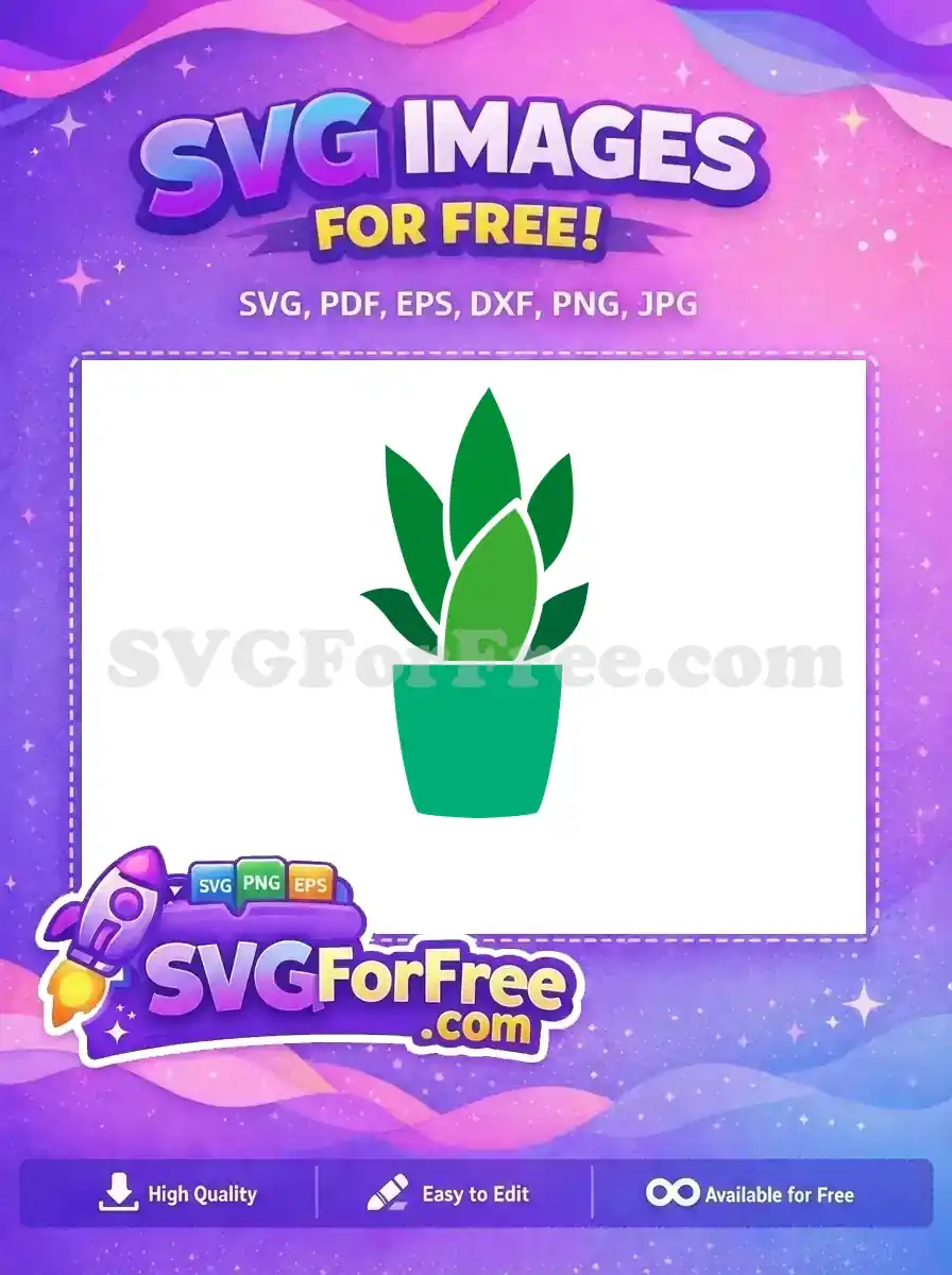 Discover this free charming potted succulent plant SVG, ideal for digital art, crafts, and web design. A versatile free design.