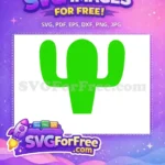Free Bright Green Cactus Free Simple Saguaro Silhouette Desert Plant Free SVG - Instant Download