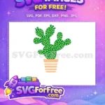 Free Green Polka Dot Cactus Free Striped Pot Clipart Free SVG - Instant Download