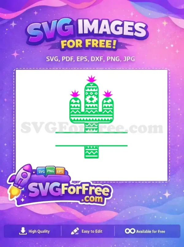 Free Festive Cactus SVG Design for Creative Projects Discover this free saguaro cactus SVG design, perfect for vibrant projects. Intricate patterns and bold colors await!