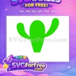 Free Bright Green Cactus Free Waving Happy Arms Up Free SVG - Instant Download