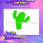 Free Waving Green Cactus Free Simple Silhouette Desert Plant Free SVG - Instant Download