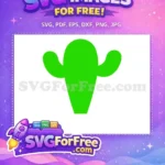 Free Bright Green Saguaro Cactus Free Desert Plant Silhouette Free SVG - Instant Download