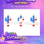 Free American Flag Cactus Free Stars and Stripes 4th of July Free SVG - Instant Download